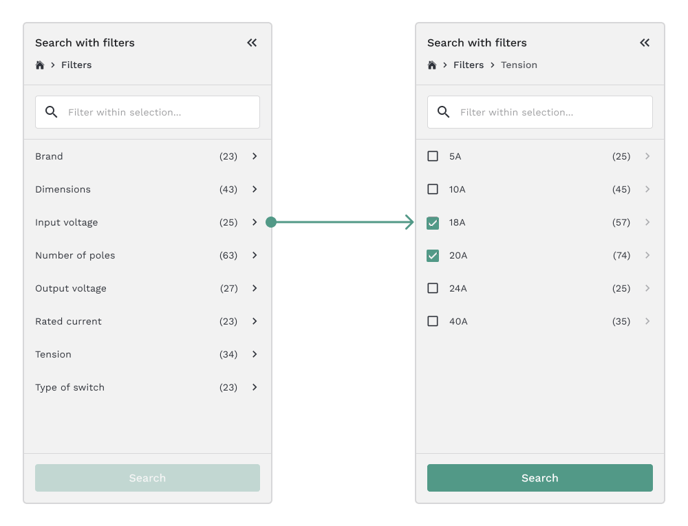 Attribute filters and values - Partium-1